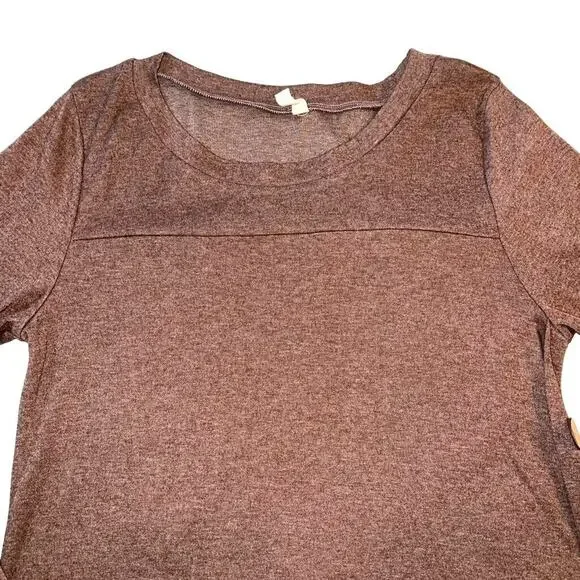 Igenjun Womens Asymmetrical Sweater Long Sleeve Button Accent Brown Medium - Picture 2 of 6